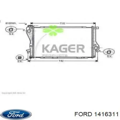 Do koszyka 1416311 Ford Reflektor lewy
