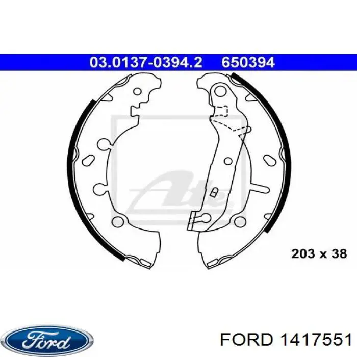 1417551 Ford Klocki hamulcowe tylne bębnowe