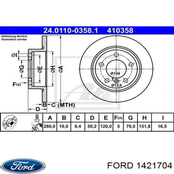 Filtr oleju Ford 1421704 cena, od 9,96 USD
