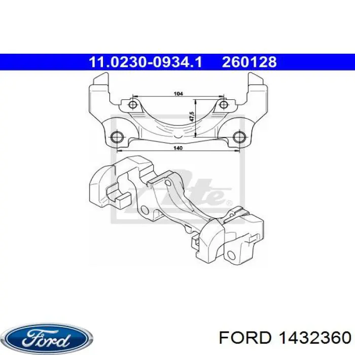 1432360 Ford Jarzmo zacisku hamulcowego przedniego