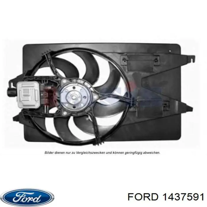 Do koszyka 1437591 Ford Dyfuzor chłodnicy, w komplecie z silnikiem i wirnikiem