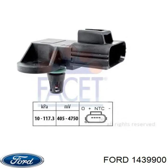 Do koszyka 1439900 Ford Czujnik ciśnienia w kolektorze ssącym, MAP