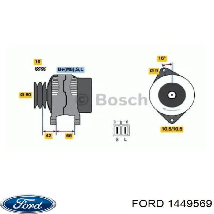 Alternator 1449569 Ford