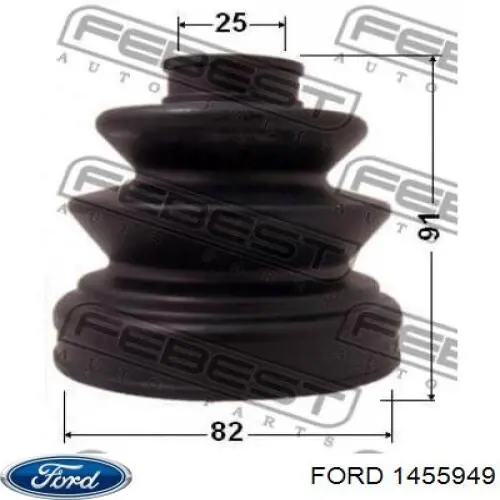 Do koszyka 1455949 Ford Osłona przegubu homokinetycznego półosi przedniej wewnętrzna