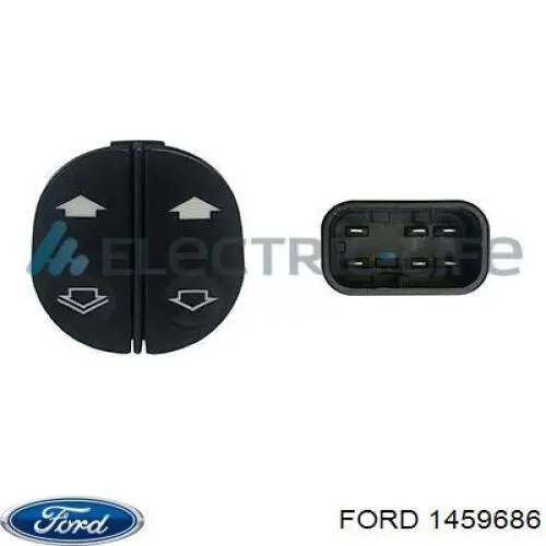 Do koszyka 1459686 Ford Włącznik przyciskowy podnośnika szyby przedni lewy