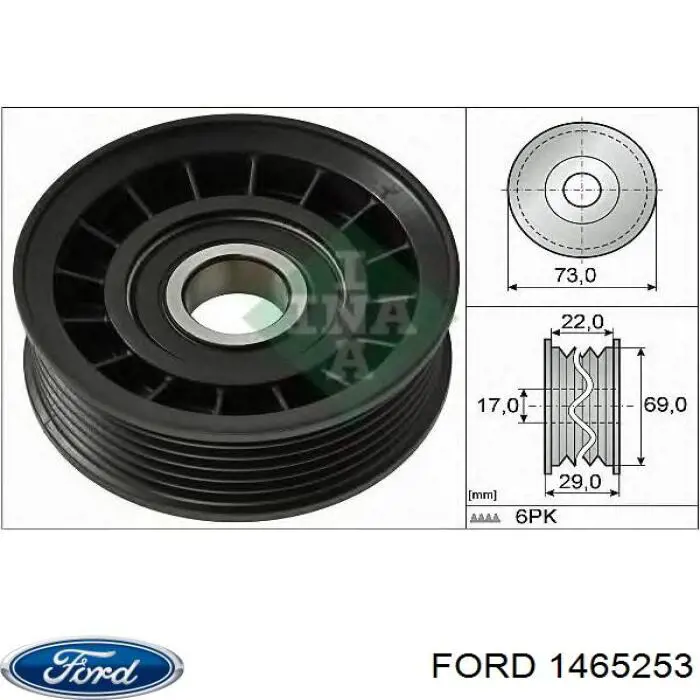 Rolka prowadząca, kierunkowa paska napędowego Ford 1465253 cena, od 16,05 USD
