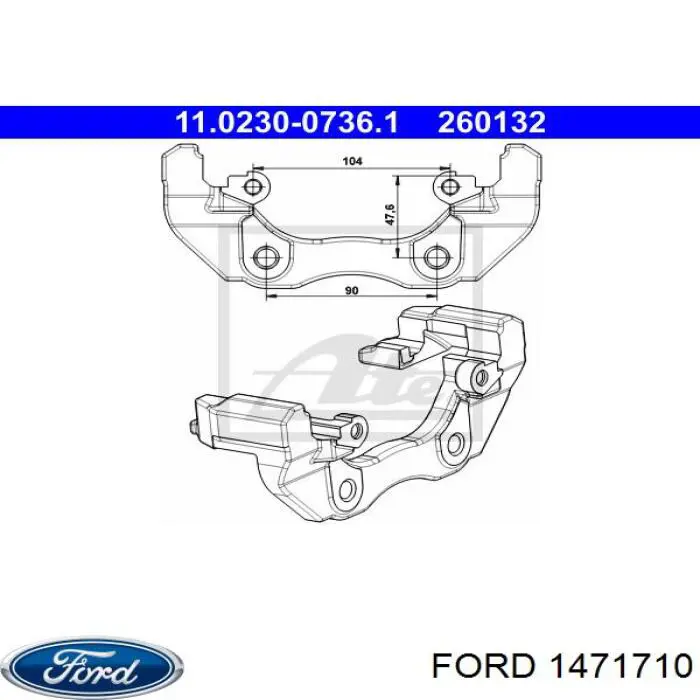 1471710 Ford Jarzmo zacisku hamulcowego przedniego