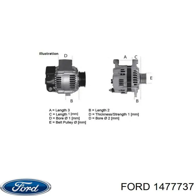 Alternator Ford 1477737 cena, od 143,59 USD