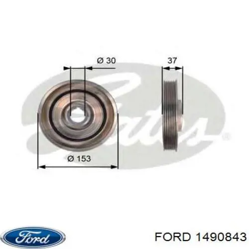Koło pasowe wału korbowego Ford 1490843 cena, od 14,54 USD