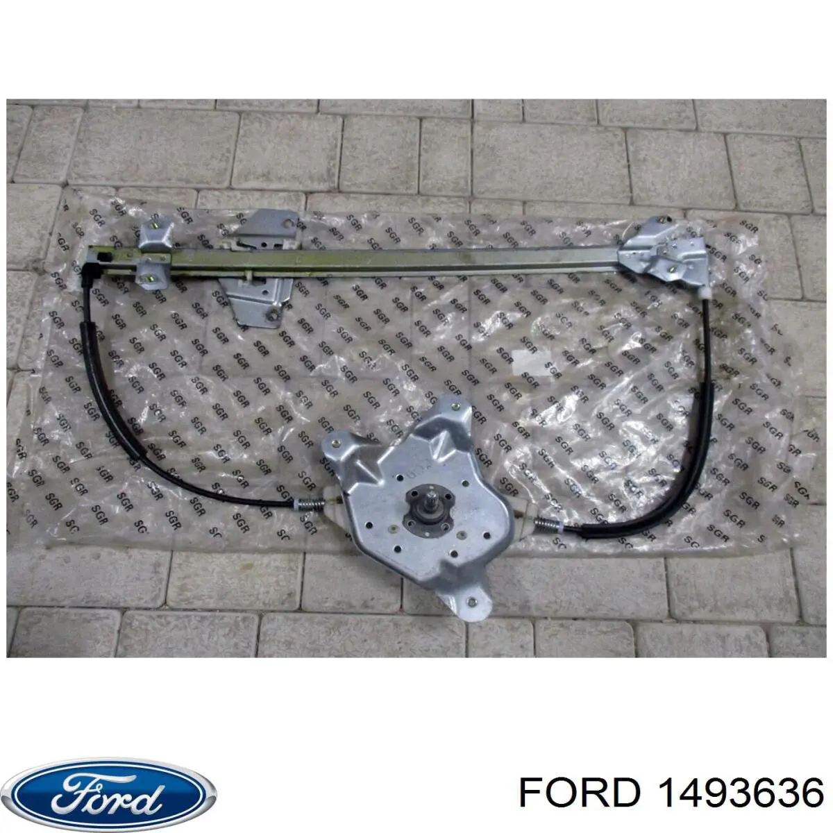 1493636 Ford mechanizm podnoszenia szyby drzwi przednich prawych