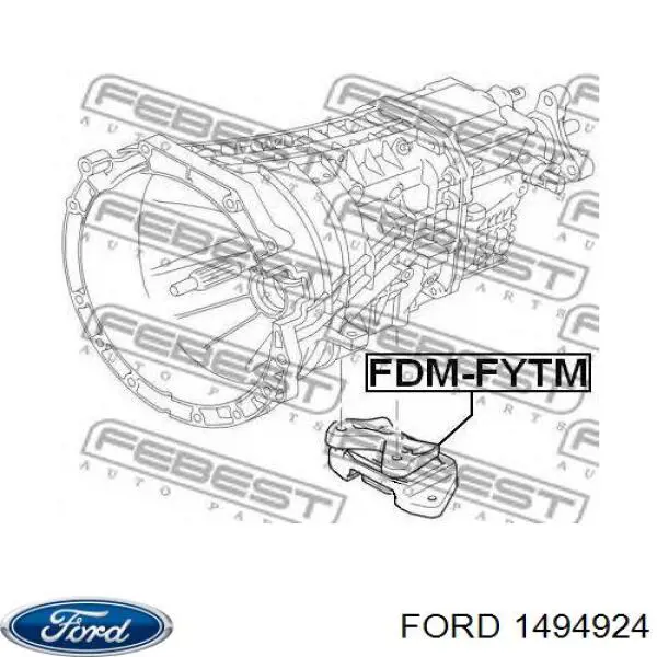 1494924 Ford Poduszka (podpora skrzyni biegów)