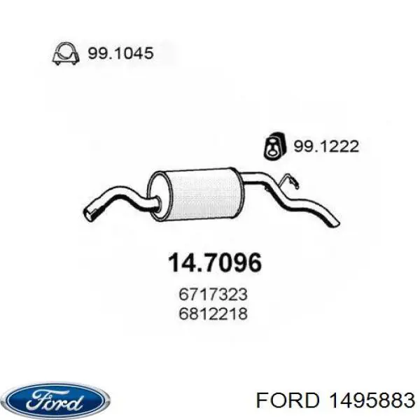 Tłumik, tylna część Ford 1495883 cena, od 69,57 USD
