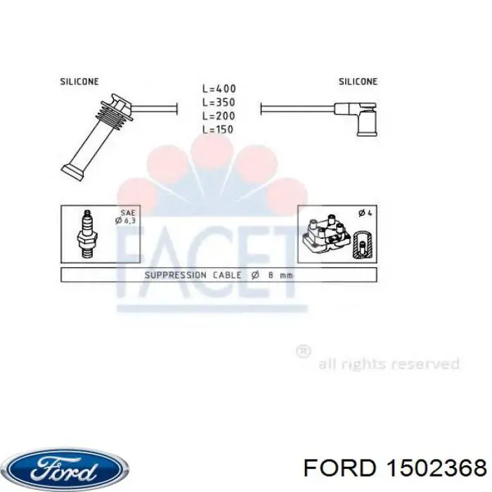Zestaw przewodów wysokiego napięcia Ford 1502368 cena, od 29,19 USD