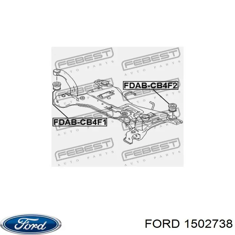 Tuleja (poduszka) przedniej belki Ford 1502738 cena, od 15,54 USD