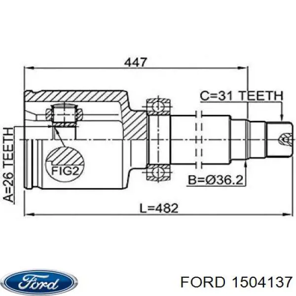 1504137 Ford Półoś napędowa przednia prawa