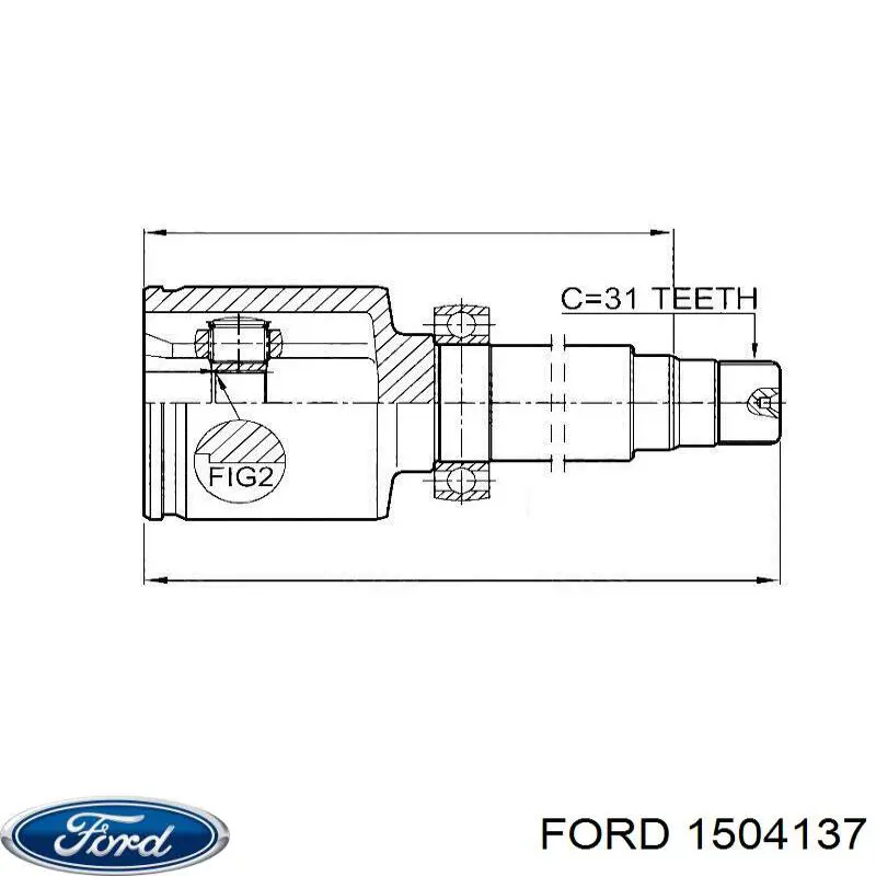 Półoś napędowa przednia prawa Ford 1504137 cena, od 161,25 USD