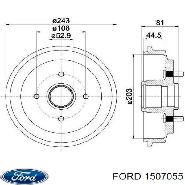 1507055 Ford Bęben hamulcowy tylny