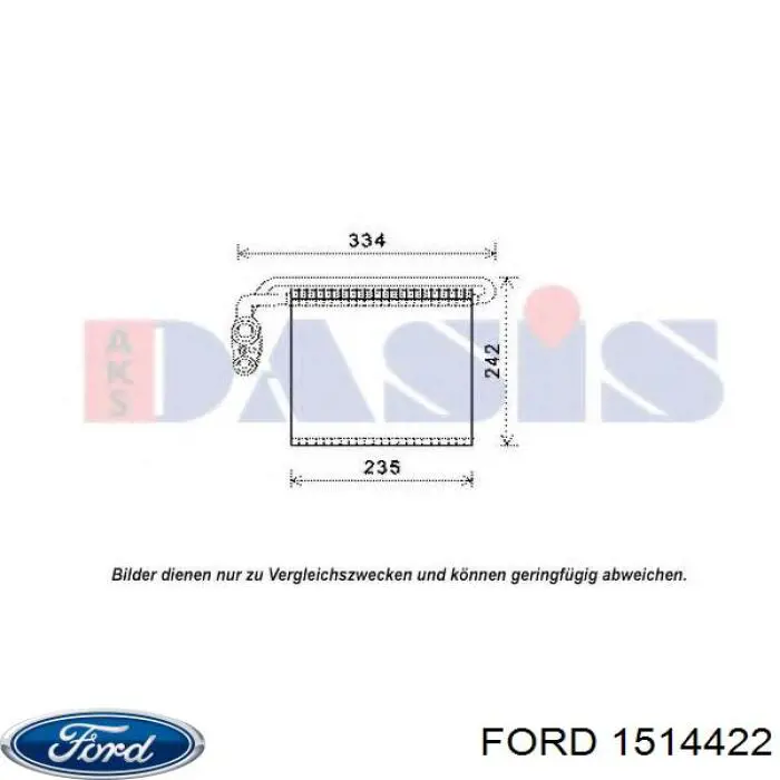 Parownik klimatyzacji Ford 1514422 cena, od 68,10 USD