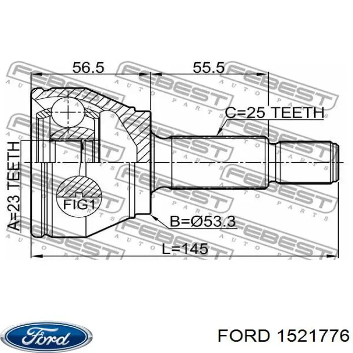 1521776 Ford Półoś napędowa przednia prawa