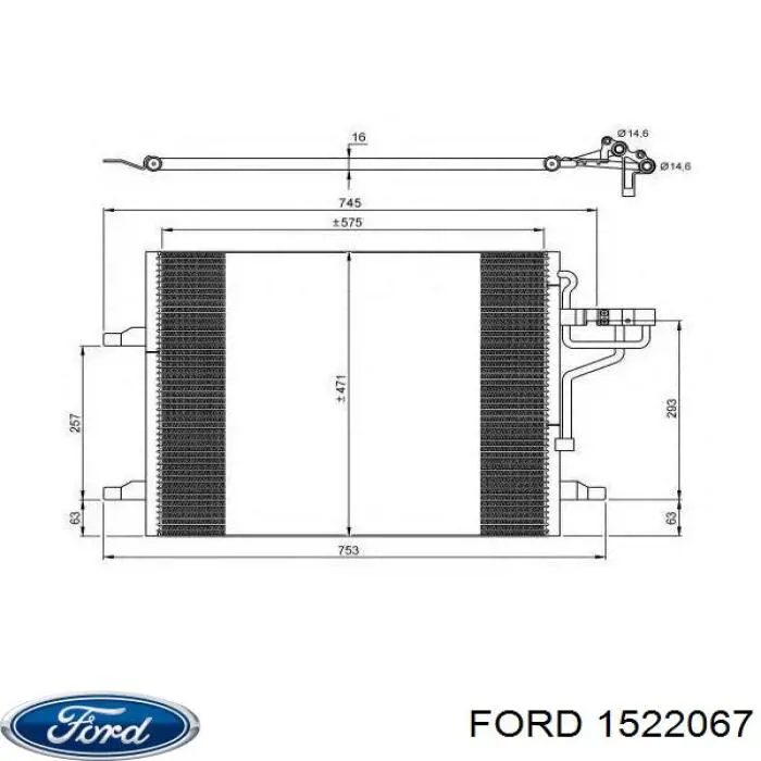 Chłodnica klimatyzacji Ford 1522067 cena, od 102,34 USD