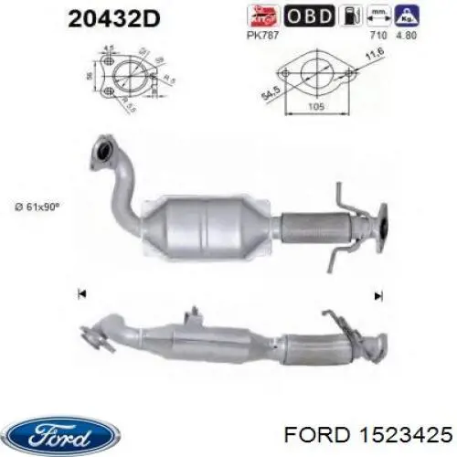 Konwerter-katalizator Ford 1523425 cena, od 243,21 USD