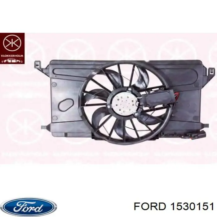 1530151 Ford Dyfuzor chłodnicy, w komplecie z silnikiem i wirnikiem