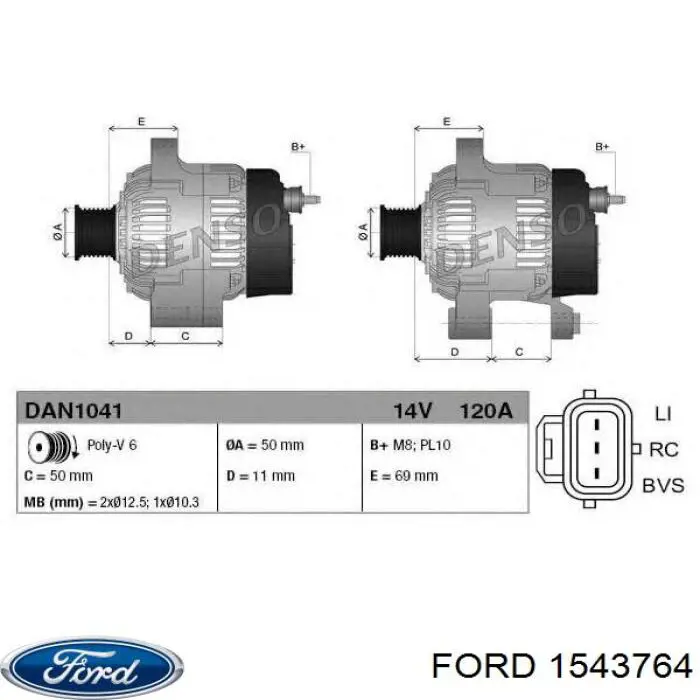 Do koszyka 1543764 Ford Alternator
