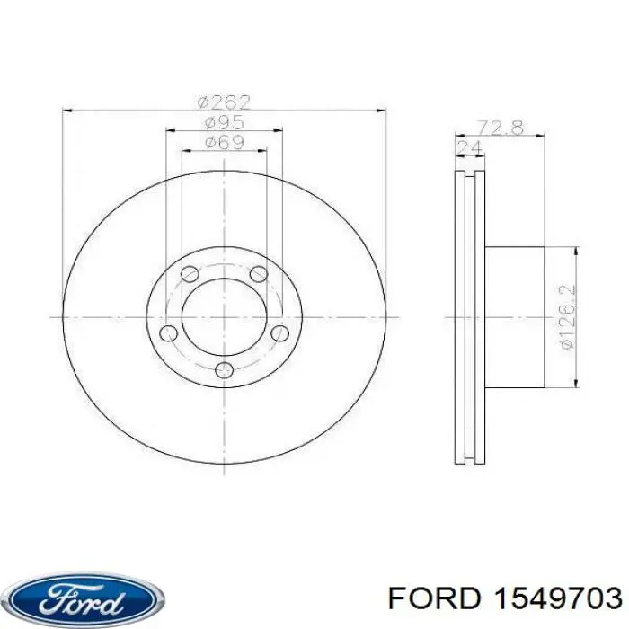 1549703 Ford Tarcza hamulcowa przednia