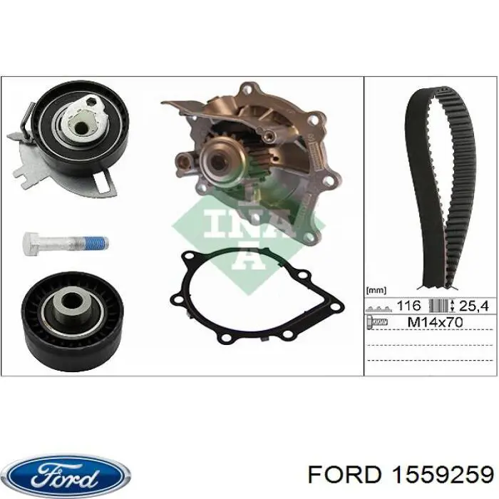 Do koszyka 1559259 Ford Pompa chłodząca wodna