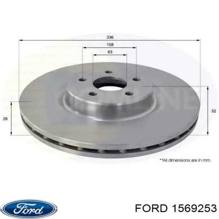 Tarcza hamulcowa przednia Ford 1569253 cena, od 117,70 USD