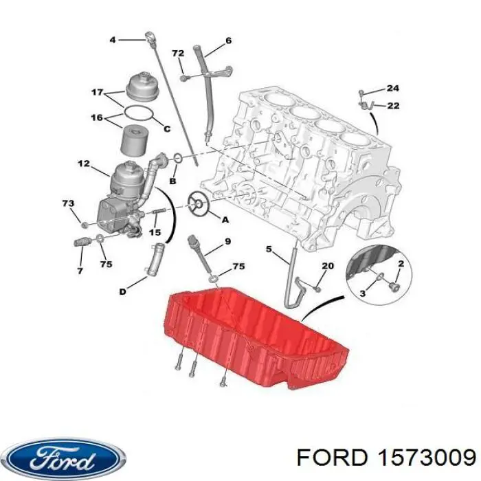 Miska olejowa silnika 1573009 Ford