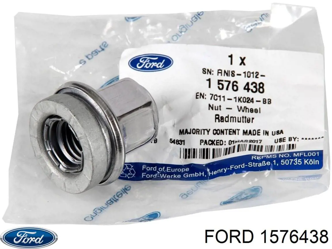 Do koszyka 1576438 Ford Nakrętka koła