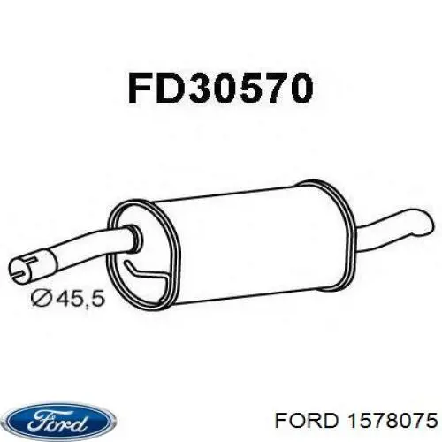 Do koszyka 1578075 Ford Tłumik, tylna część