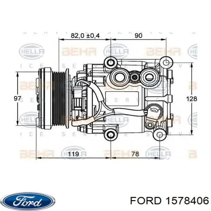 Do koszyka 1578406 Ford Sprężarka klimatyzacji