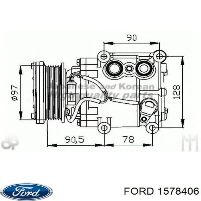Sprężarka klimatyzacji Ford 1578406 cena, od 56,18 USD