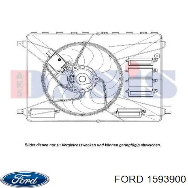 Dyfuzor chłodnicy, w komplecie z silnikiem i wirnikiem Ford 1593900 cena, od 142,79 USD