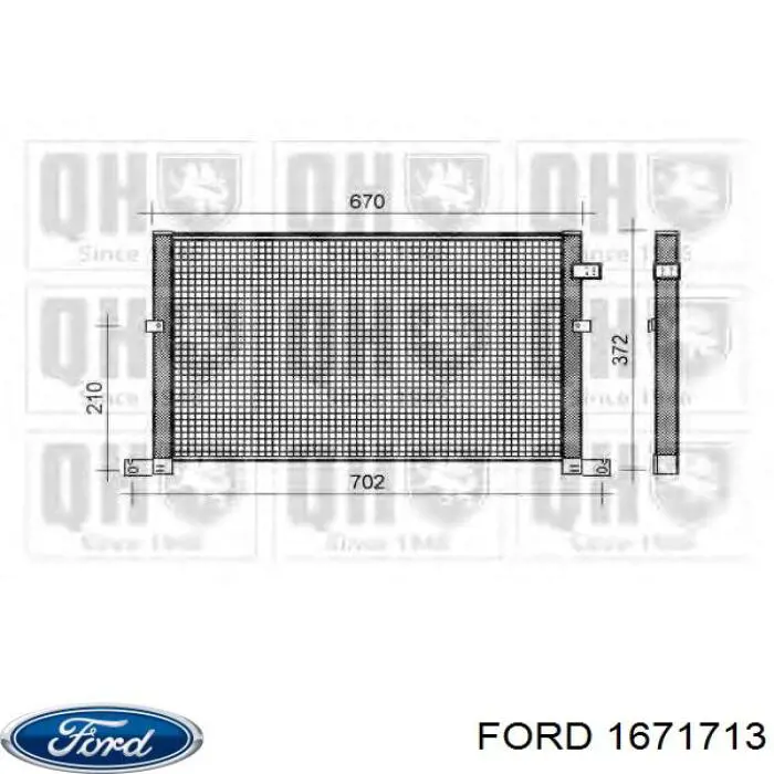 Chłodnica klimatyzacji Ford 1671713 cena, od 62,99 USD
