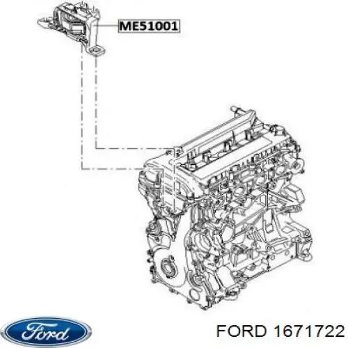 Do koszyka 1671722 Ford Poduszka (podpora) silnika prawa
