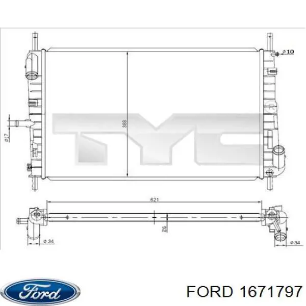 Do koszyka 1671797 Ford Chłodnica silnika