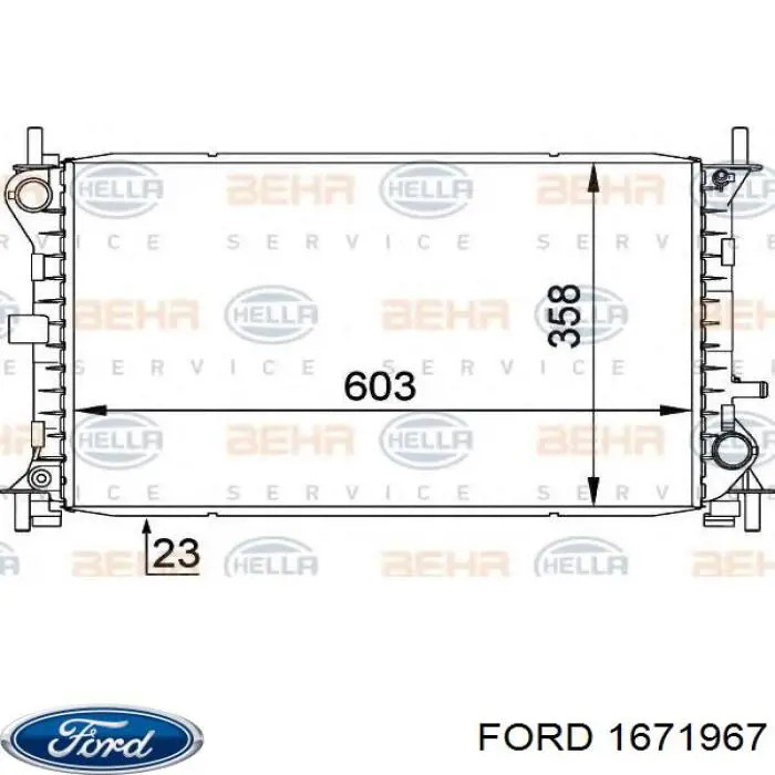 Do koszyka 1671967 Ford Chłodnica silnika
