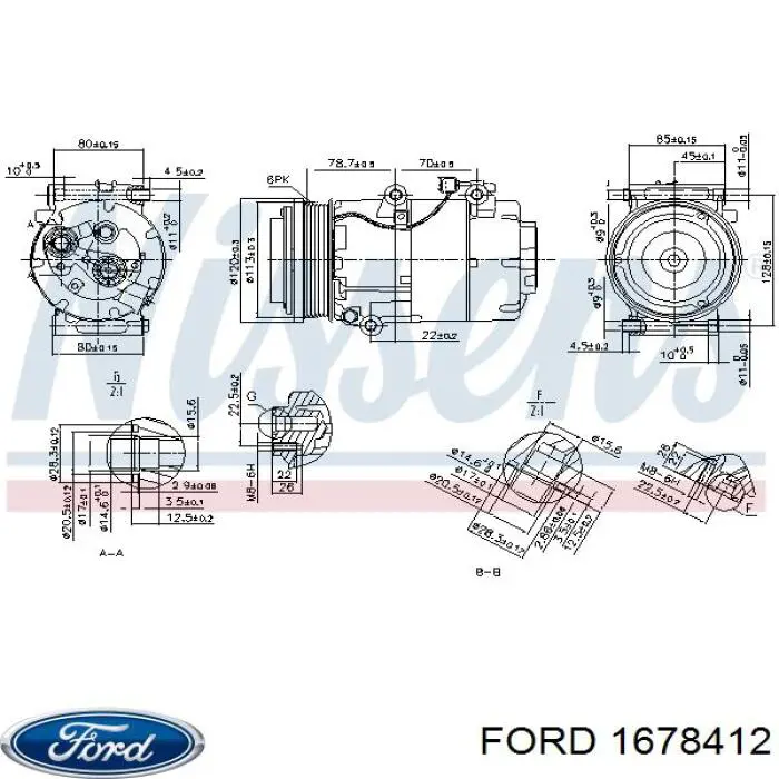 Sprężarka klimatyzacji Ford 1678412 cena, od 177,07 USD