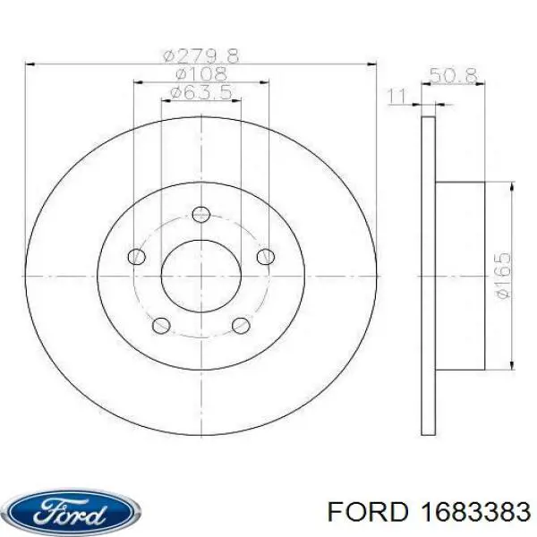 1683383 Ford tarcza hamulcowa tylna