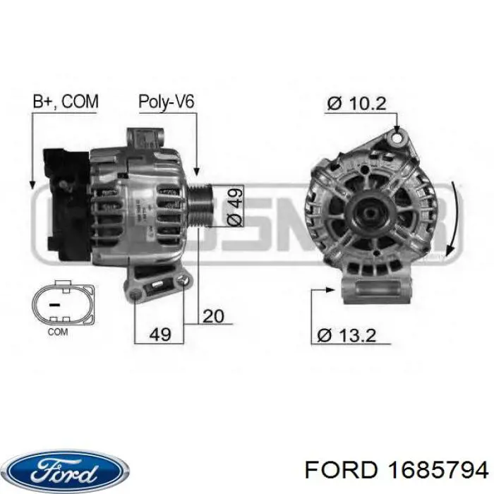 Alternator 1685794 Ford