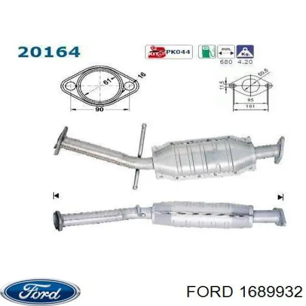 Konwerter-katalizator do Ford Escort V GAL