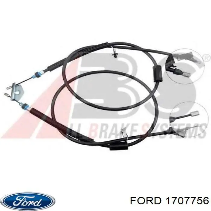 Do koszyka 1707756 Ford Linka hamulca ręcznego tylna prawa/lewa