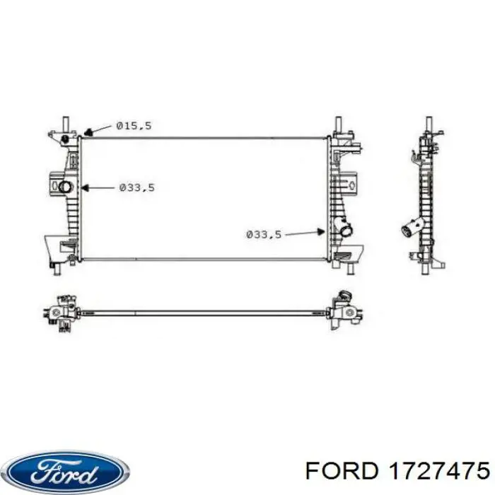 Chłodnica silnika Ford 1727475 cena, od 98,67 USD