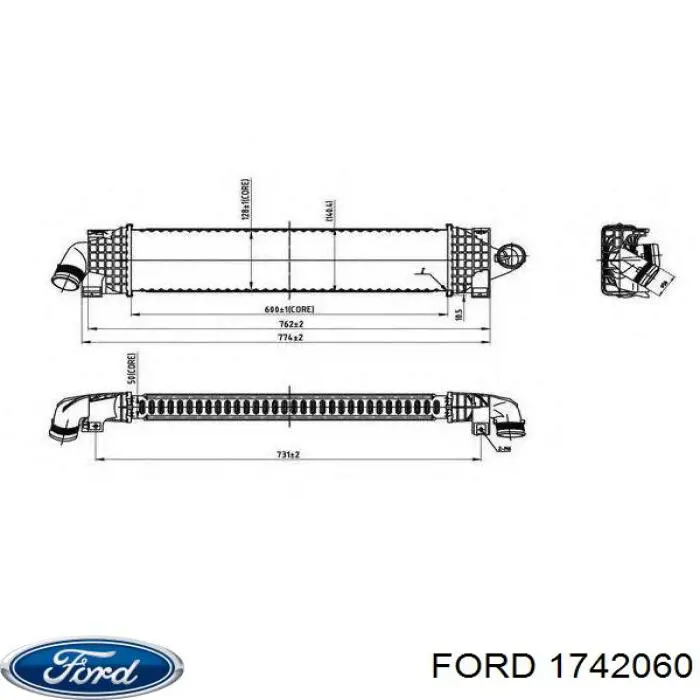 Do koszyka 1742060 Ford Chłodnica intercoolera