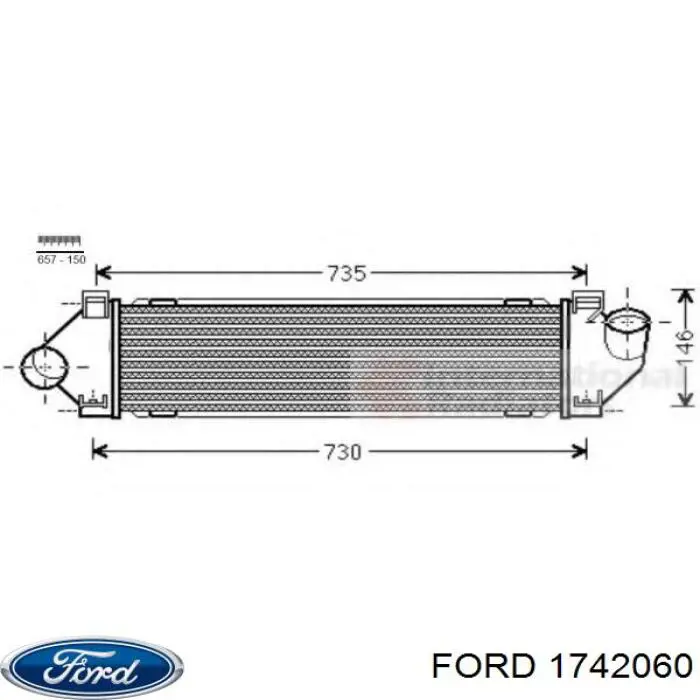 Chłodnica intercoolera Ford 1742060 cena, od 82,05 USD
