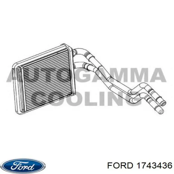 1743436 Ford Chłodnica nagrzewnicy (ogrzewacza)