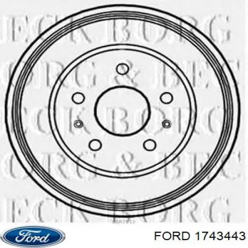 Bęben hamulcowy tylny Ford 1743443 cena, od 56,80 USD